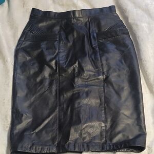 Elegant Black Leather Skirt